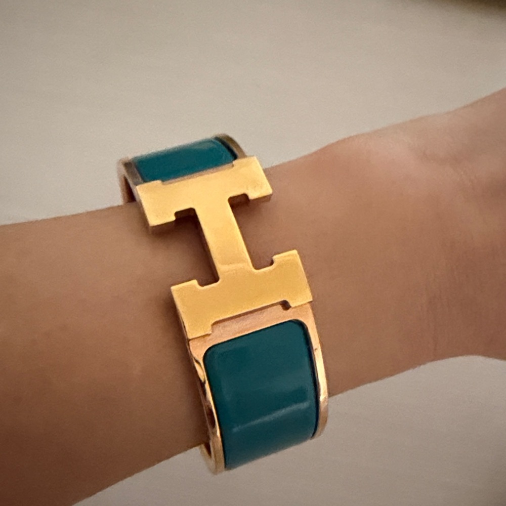 Gold and Teal Bracelet - Picture 4 of 4